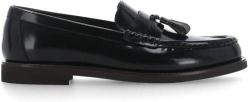 BRUNELLO CUCINELLI Zwarte Leren Loafers met Kwastjes Black Dames