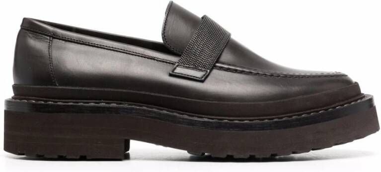 BRUNELLO CUCINELLI Zwarte Loafers voor Vrouwen Black Dames