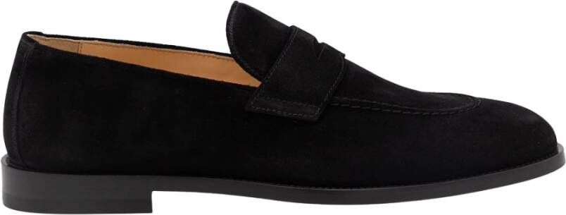 BRUNELLO CUCINELLI Zwarte platte loafers van leer Black Heren