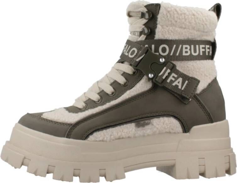 Buffalo Stijlvolle Veterschoenen in Asfalt Green Dames