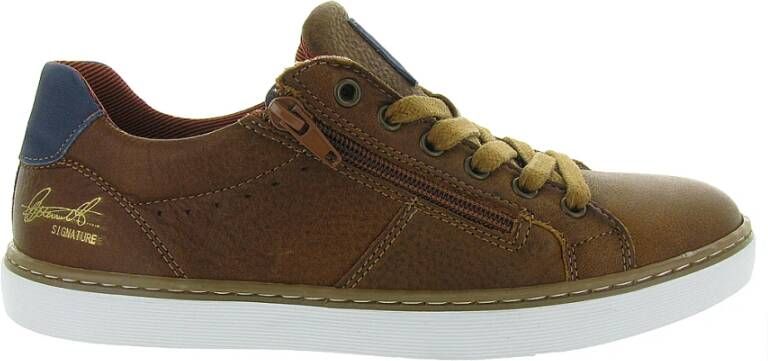 Bullboxer Casual Schoenen van Zwart Leer Brown Heren