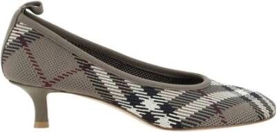 Burberry Asymmetrische Check Pumps met Kitten Heel Multicolor Dames