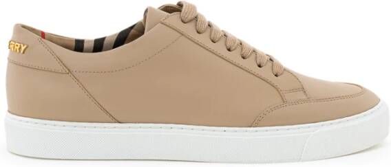 Burberry Beige Leren Sneaker Beige Dames