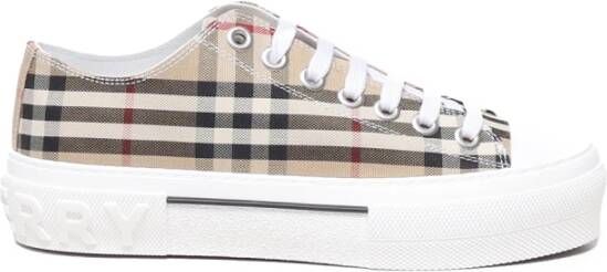 Burberry Beige Sneakers met Logo Print Beige Dames