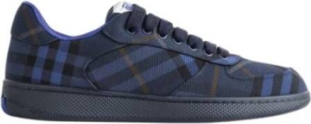 Burberry Blauwe Check Terrace Sneakers Blue Dames