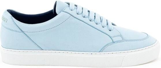 Burberry Blauwe Leren Sneaker Blue Dames