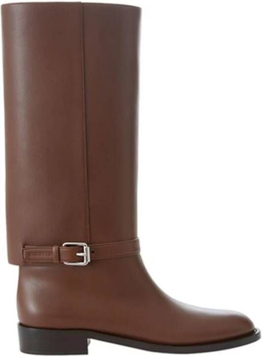 Burberry Bruin Leren Ritslaars Brown Dames