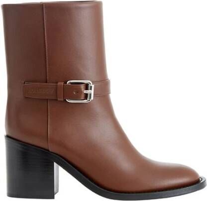 Burberry Bruine Leren Laarzen Brown Dames