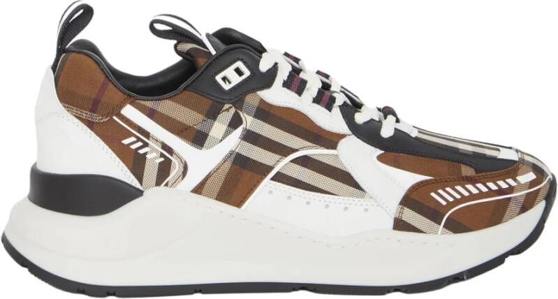 Burberry Bruine Vintage Check Sneakers Ss23 Meerkleurig Heren