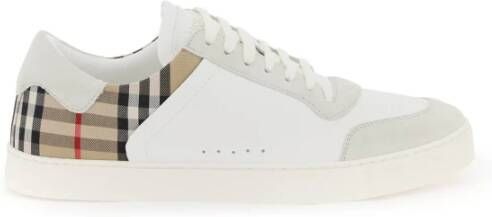 Burberry Check Leren Sneakers White Heren