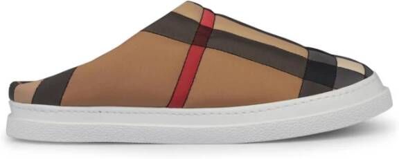 Burberry Check Logo Muilezels Archief Beige Dames