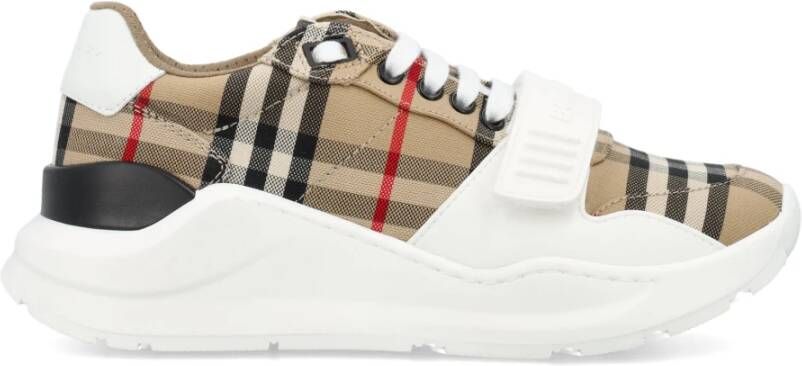 Burberry Check Sneakers Archief Beige Multicolor Heren