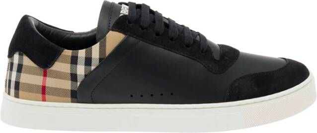 Burberry Stevie sneaker van kalfsleer met kalfssuède details