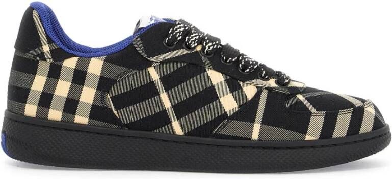 Burberry Check Sneakers met Ruiterontwerp Black Heren