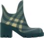 Burberry Chunky Heel Enkellaarzen met Ruitpatroon Green Dames - Thumbnail 2