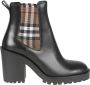 Burberry Slip-on Zwarte Laarzen met Check Inzetstukken Black Dames - Thumbnail 1