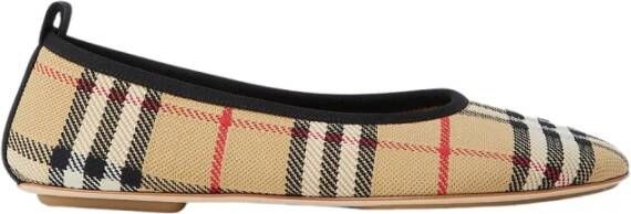 Burberry Gebreide Ballerina Flats met Ruitmotief Beige Dames