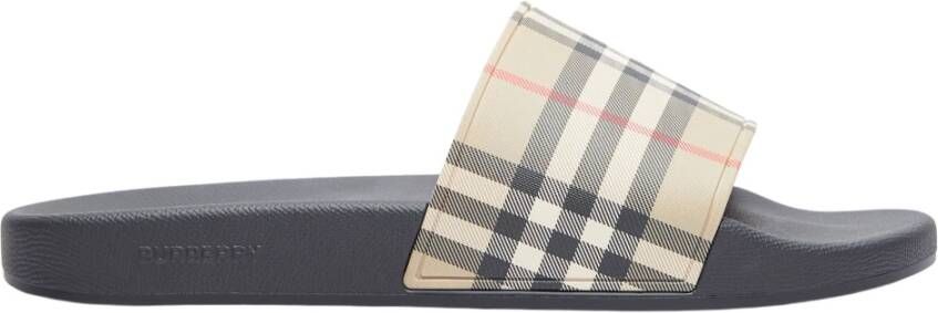 Burberry Vintage Check Patroon Ronde Neus Schoenen Beige Heren