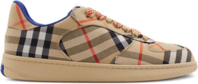 Burberry Geruite Patroon Sneakers Beige Dames