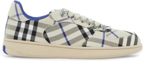 Burberry Geruite Print Veterschoenen Gray Dames