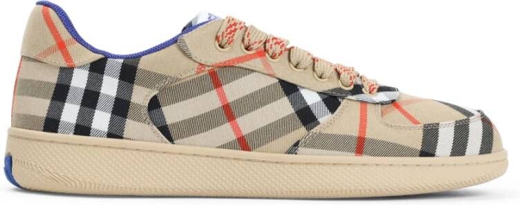 Burberry Beige Sneakers met Equestrian Knight Design Beige Heren