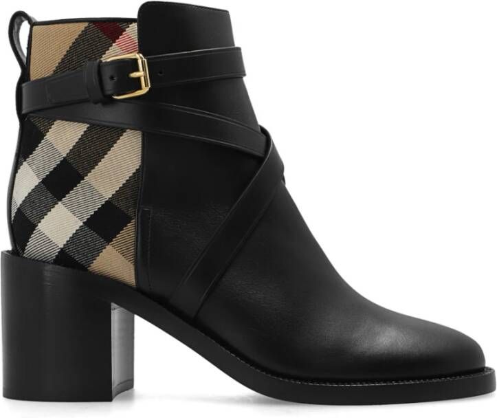 Burberry New Pryle enkellaarzen met hak Black Dames