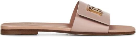 Burberry Roze Sandalen met Vierkante Neus en Metalen TB Monogram Roze Dames