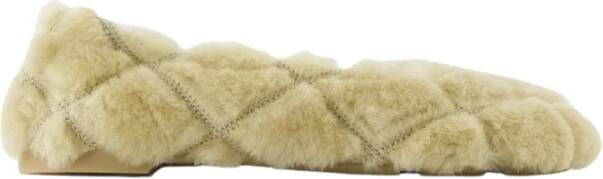 Burberry Shearling Ballerina Beige Kleur Beige Dames