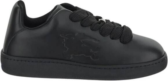 Burberry Leren sneakers met vetersluiting Black Heren