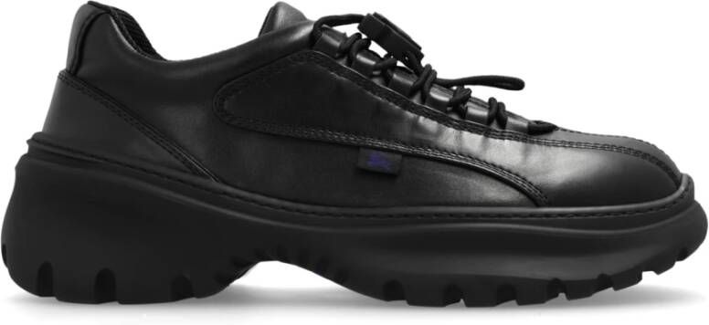 Burberry Italiaanse leren sneakers met toggle-sluiting Black Heren