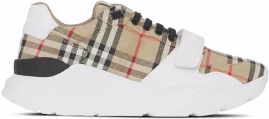 Burberry Sneakers met Vintage Check-patroon en klittenbandsluiting Beige Dames