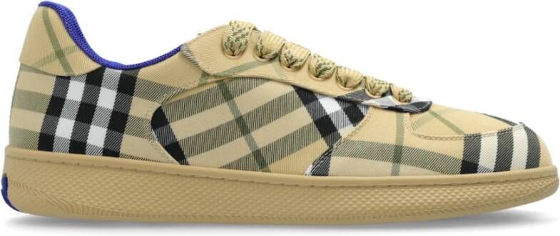 Burberry Vintage Check Sneakers met Rubberen Zool Beige Heren