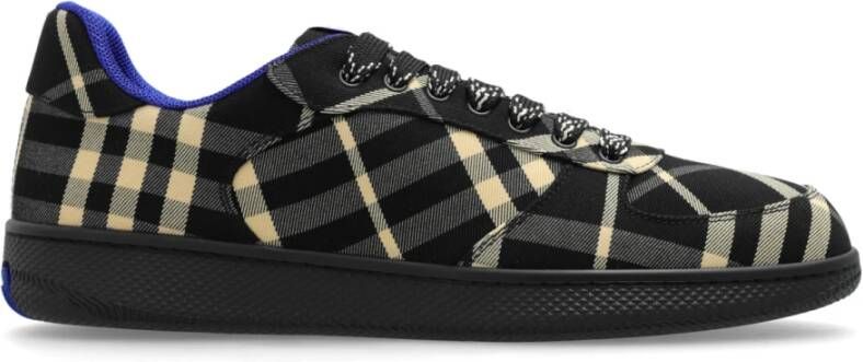 Burberry Zwarte Stoffen Sneakers met Logozool Black Heren