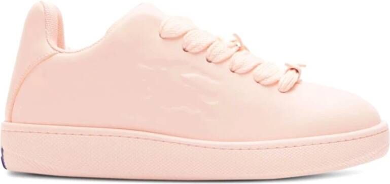 Burberry Roze Leren Sneakers met Equestrian Knight Motief Pink Dames