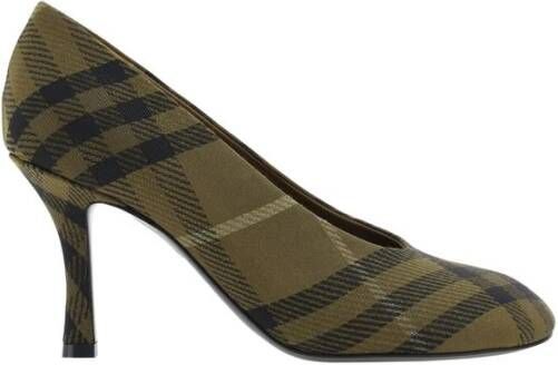 Burberry Stiletto Baby Pumps met Check Print Green Dames