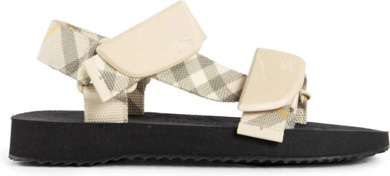 Burberry Trek Sandaal met Handtekening Check Band Beige Dames