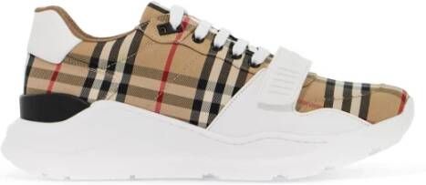 Burberry Vintage Check Fabric Sneakers Beige Dames