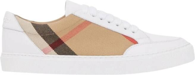 Burberry Vintage Check Sneakers in Wit Beige White Dames