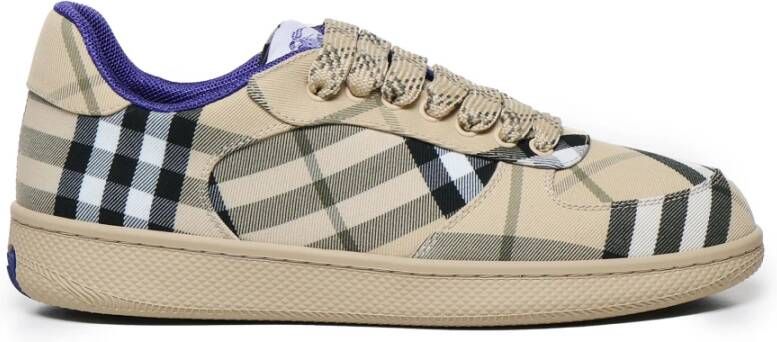 Burberry Vintage Check Sneakers met Rubberen Zool Beige Heren