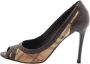 Burberry Vintage Pre-owned Coated canvas heels Beige Dames - Thumbnail 1