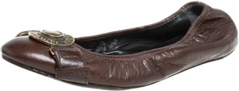 Burberry Vintage Pre-owned Leather flats Brown Dames