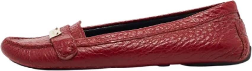 Burberry Vintage Pre-owned Leather flats Red Dames