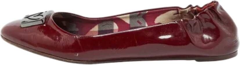 Burberry Vintage Pre-owned Leather flats Red Dames