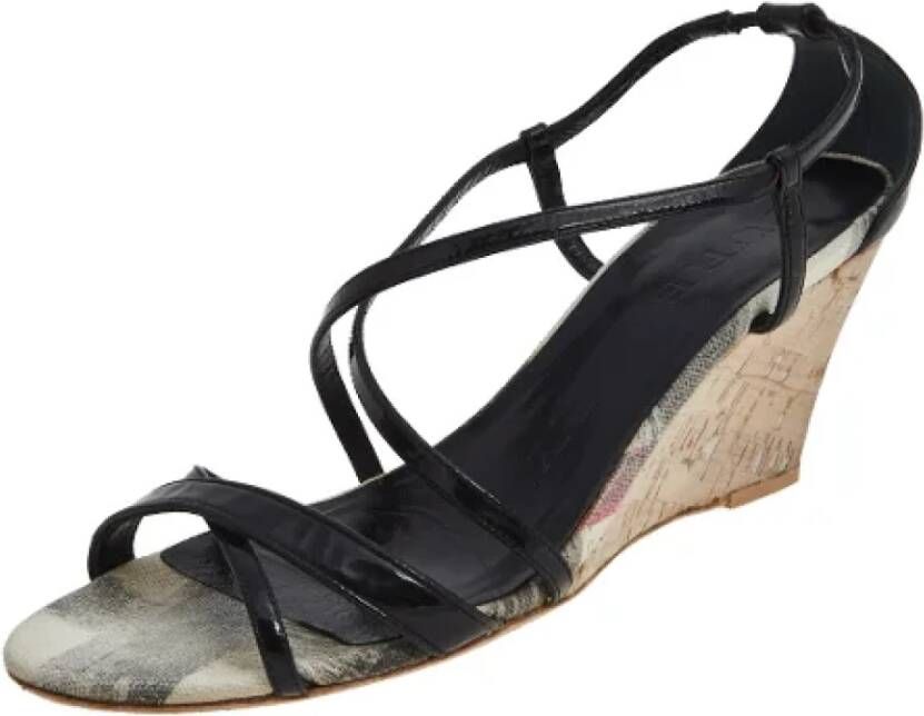 Burberry Vintage Pre-owned Leather sandals Black Dames