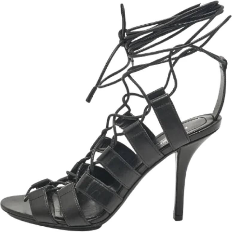 Burberry Vintage Pre-owned Leather sandals Black Dames