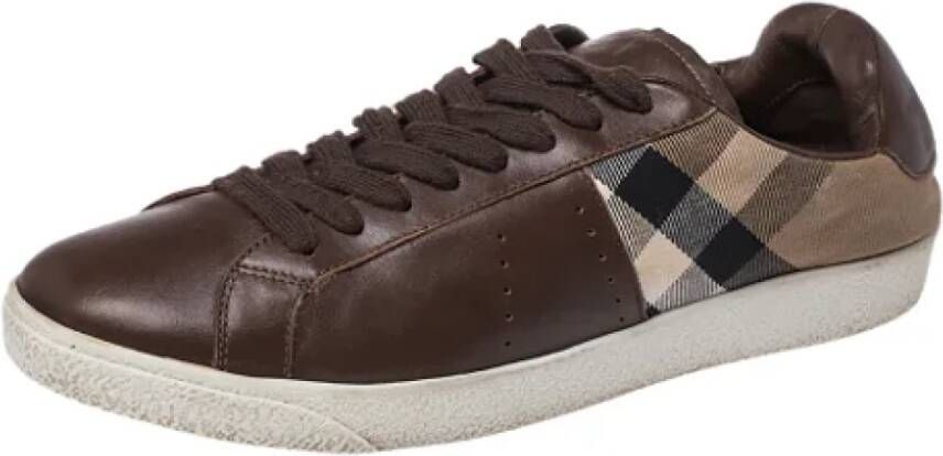 Burberry Vintage Pre-owned Leather sneakers Brown Dames