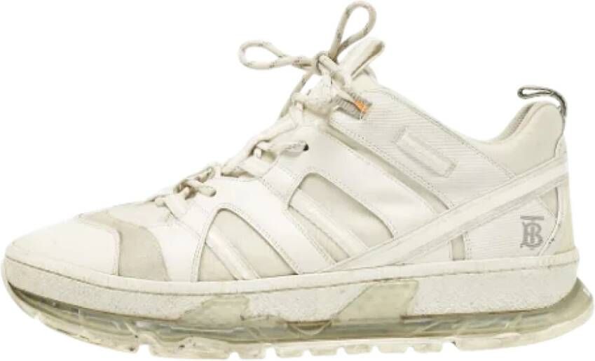 Burberry Vintage Pre-owned Leather sneakers White Heren