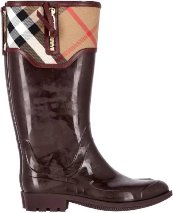 Burberry Vintage Pre-owned Rubber boots Brown Dames