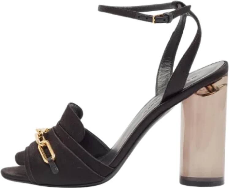 Burberry Vintage Pre-owned Satin sandals Black Dames