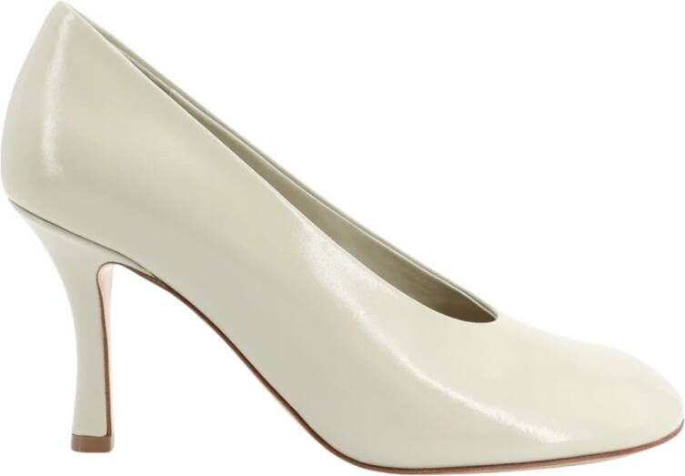 Burberry Witte Leren Pumps Vierkante Neus White Dames